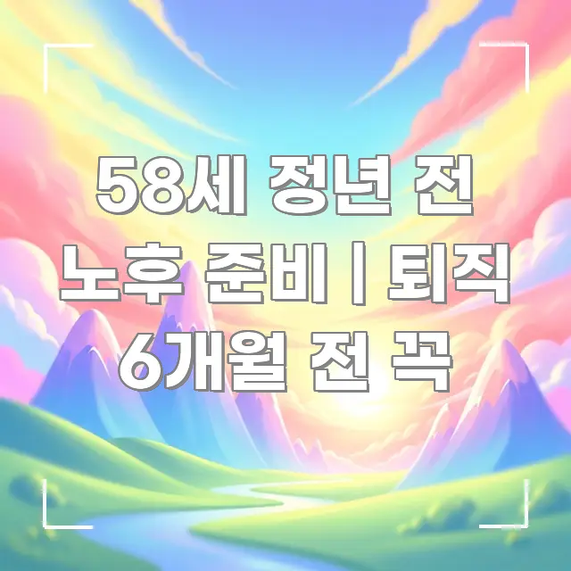 58세 정년 전 노후 준비 | 퇴직 6개월 전 꼭 카드뉴스 표지 58세 정년 전 노후 준비 | 퇴직 6개월 전 꼭 실생활에 도움되는 블로그용 카드뉴스 썸네일