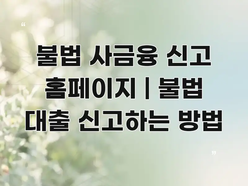 불법 사금융 신고 홈페이지 | 불법 대출 신고하는 방법 알기 쉽게 정리한 읽기 좋은 정보 카드 - 활용 예시 이미지