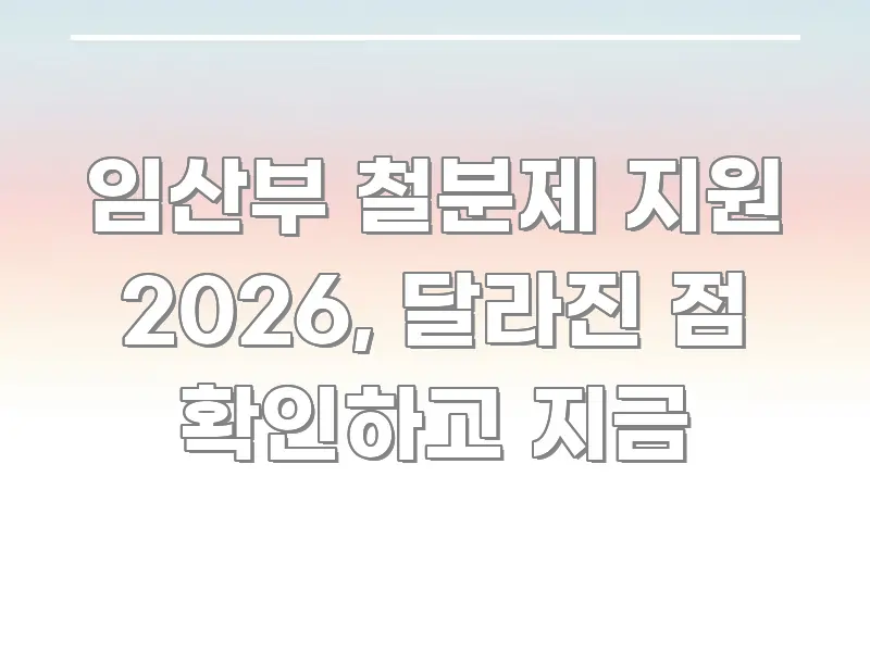 임산부 철분제 지원 2026, 달라진 점 확인하고 지금 쉽게 따라할 수 있는 텍스트 기반 블로그 이미지 - 내용 요약을 위한 이미지