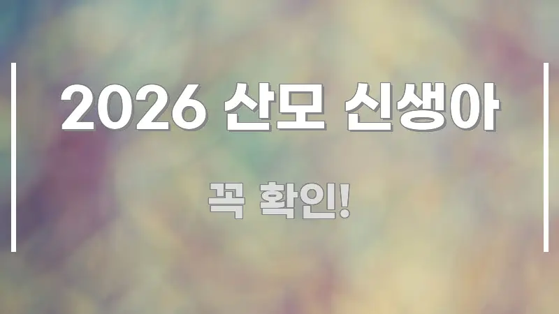 2026 산모 신생아 깔끔하게 정리된 콘텐츠 요약 표지 이미지 - 활용 예시 이미지