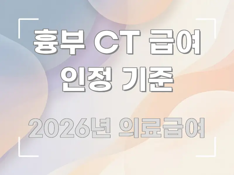 흉부 CT 급여 인정 기준 꼭 알아야 할 정보를 담은 블로그 포스트 커버 이미지 - 내용 요약을 위한 이미지