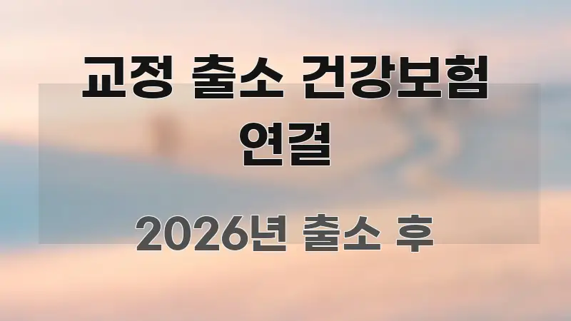 교정 출소 건강보험 연결 핵심 정보 중심의 정보 요약 포스터 - 내용 요약을 위한 이미지