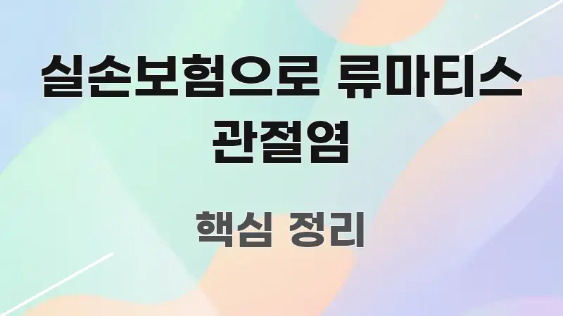 실손보험으로 류마티스 관절염 꼼꼼하게 정리된 타이포그래피 블로그 표지 - 참고용 이미지