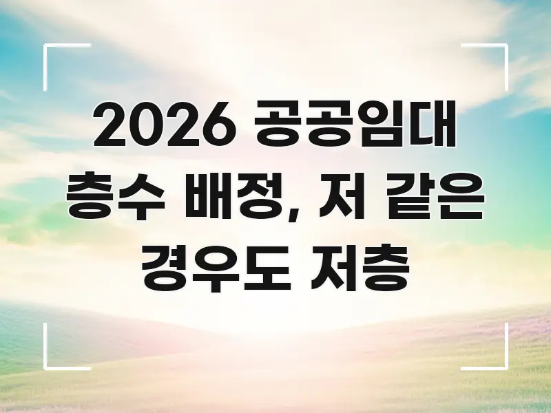 2026 공공임대 층수 배정, 저 같은 경우도 저층 쉽게 읽히는 텍스트 포스터 이미지
