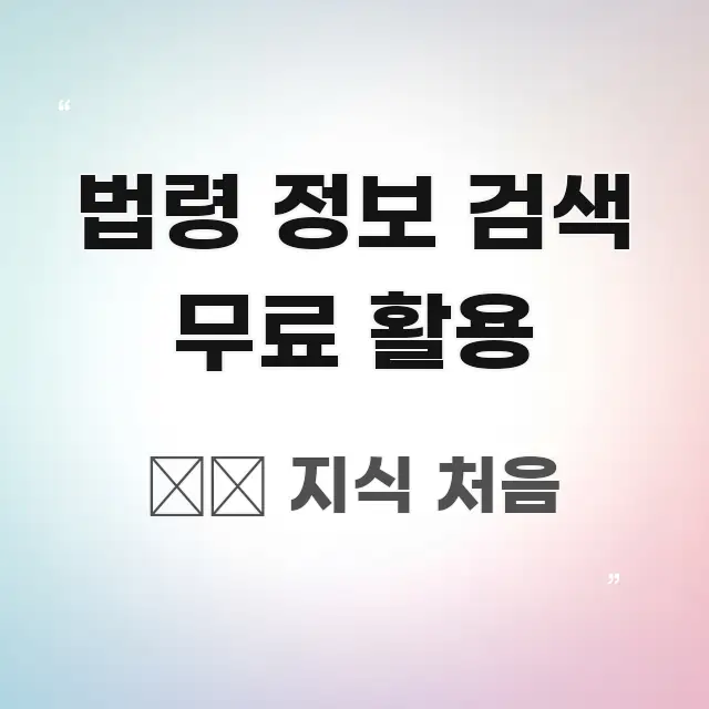 법령 정보 검색 무료 활용 핵심 정보 중심의 정보 요약 인포그래픽 이미지