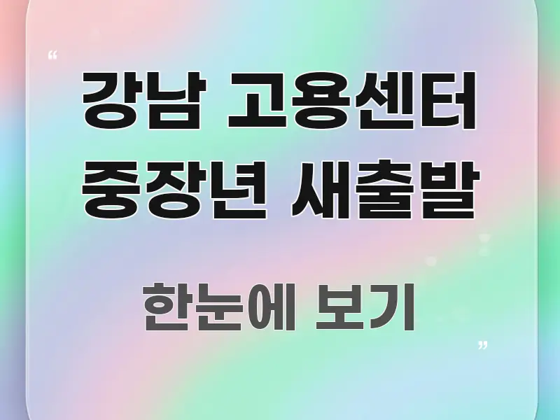 강남 고용센터 중장년 새출발 이해하기 쉬운 모던 카드뉴스 디자인 - 참고용 이미지
