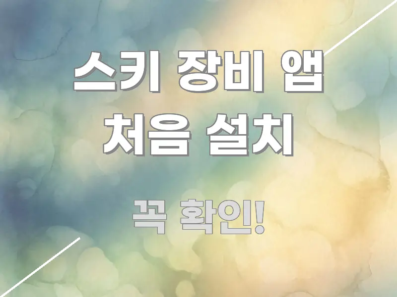 스키 장비 앱 처음 설치 중요 내용만 뽑은 텍스트 포스터 이미지 - 내용 요약을 위한 이미지