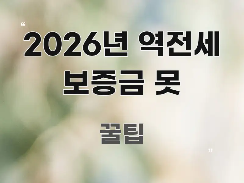 2026년 역전세 보증금 못 바로 활용 가능한 정보 정리 카드 이미지 - 설명을 돕는 이미지