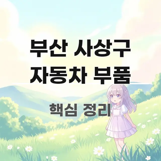 부산 사상구 자동차 부품 명확하게 정리된 카드뉴스 스타일 이미지
