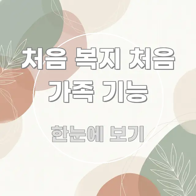 처음 복지 처음 가족 기능 정보 이미지 처음 복지 처음 가족 기능 전문적으로 분석한 스마트 정보 카드 - 글 흐름을 돕는 시각 자료