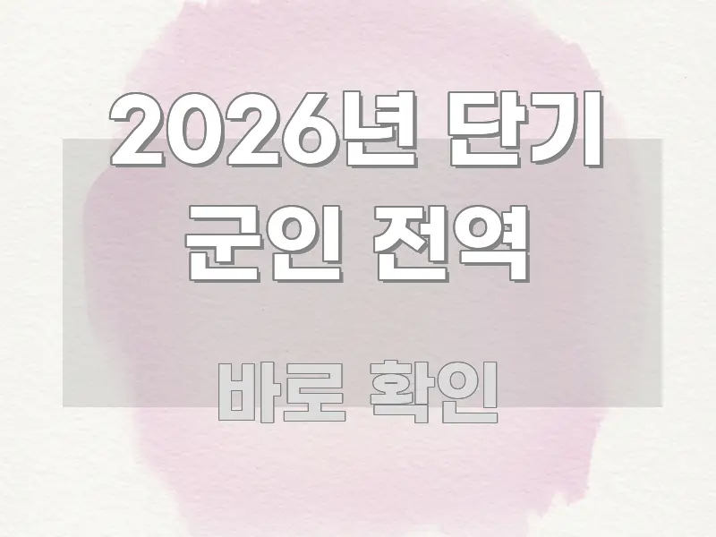 2026년 단기 군인 전역 핵심 정보 중심의 스마트 정보 카드