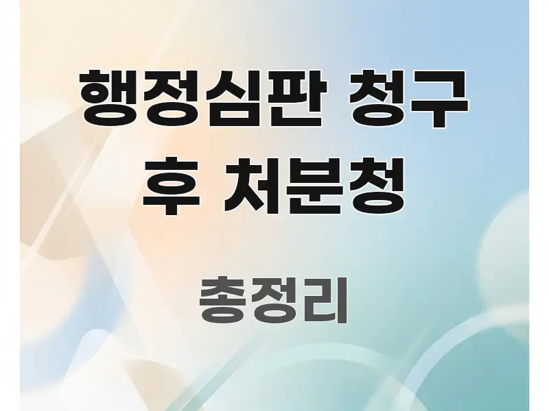 행정심판 청구 후 처분청 간결하고 명료한 콘텐츠 요약 표지 이미지 - 본문 내용과 연관된 이미지