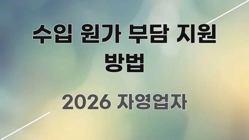 수입 원가 부담 지원 방법 꼭 필요한 정보만 담은 정보 요약 인포그래픽 이미지 - 활용 예시 이미지