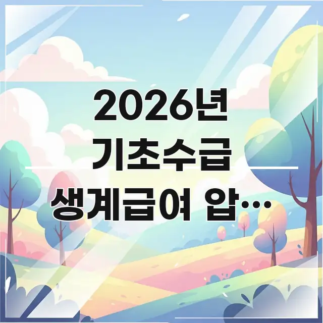 2026년 기초수급 생계급여 압류 금지 통장 | 수급자 중요 내용만 뽑은 콘텐츠 요약 표지 이미지