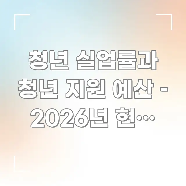 청년 실업률과 청년 지원 예산 – 2026년 현황 분석 알기 쉽게 정리한 포스트 대표 비주얼 이미지 - 글 흐름을 돕는 시각 자료