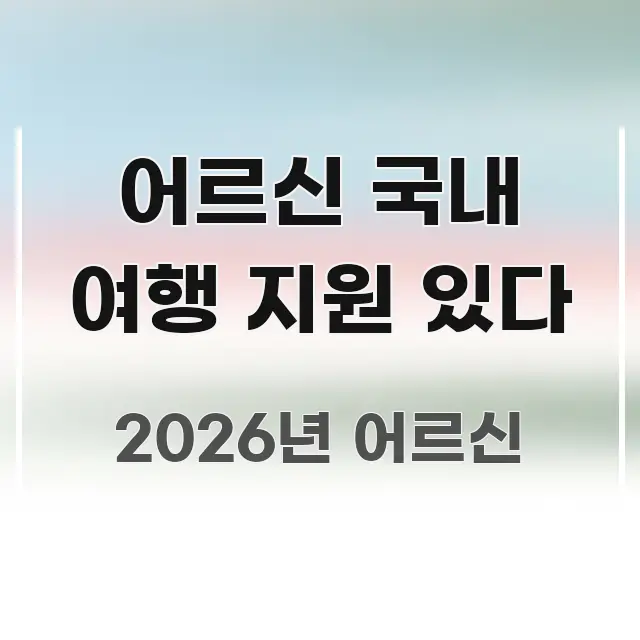 어르신 국내 여행 지원 있다 한눈에 보기 좋게 요약한 텍스트 중심 디자인 표지 - 설명을 돕는 이미지
