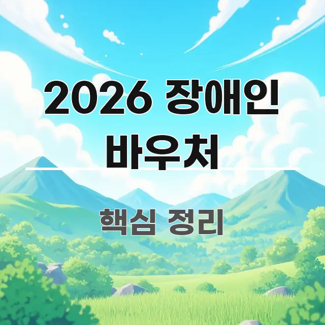 2026 장애인 바우처 깔끔하게 정리된 텍스트 기반 블로그 이미지 - 설명을 돕는 이미지