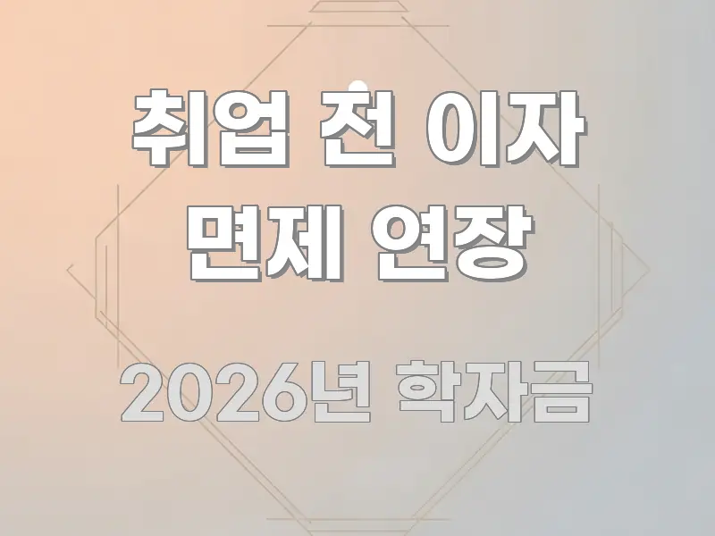 취업 전 이자 면제 연장 깔끔하게 정리된 콘텐츠 요약 표지 이미지