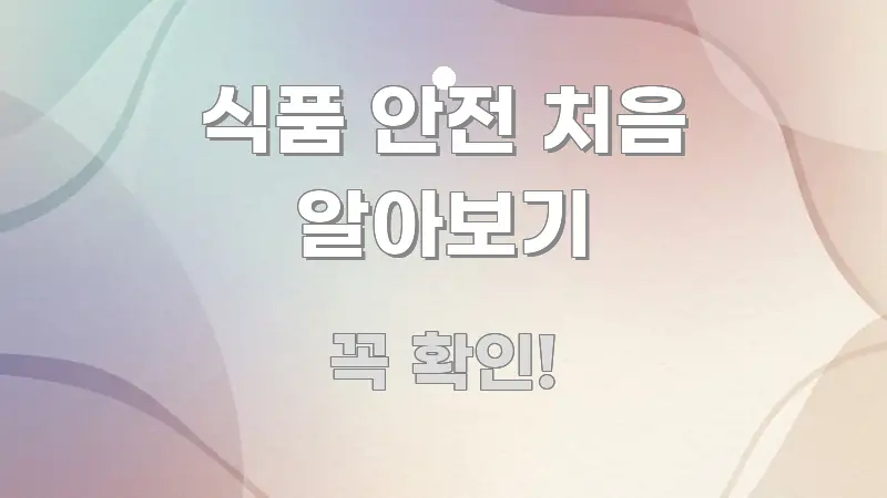 식품 안전 처음 알아보기 꼭 필요한 정보만 담은 포스트 대표 비주얼 이미지 - 독자 이해를 위한 이미지