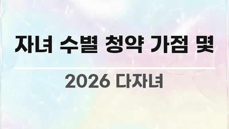 자녀 수별 청약 가점 몇 핵심만 담은 블로그 헤더 이미지 - 활용 예시 이미지