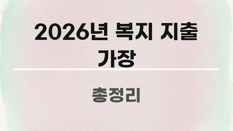 2026년 복지 지출 가장 흐름을 잡아주는 타이포그래피 블로그 표지