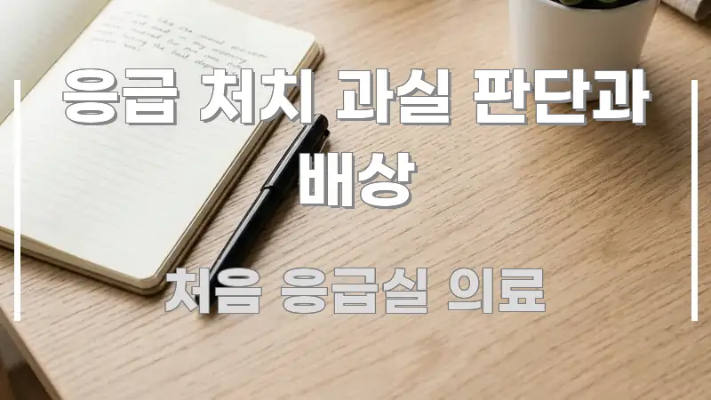 응급 처치 과실 판단과 배상 주요 포인트를 요약한 정보 요약 인포그래픽 이미지 - 설명을 돕는 이미지
