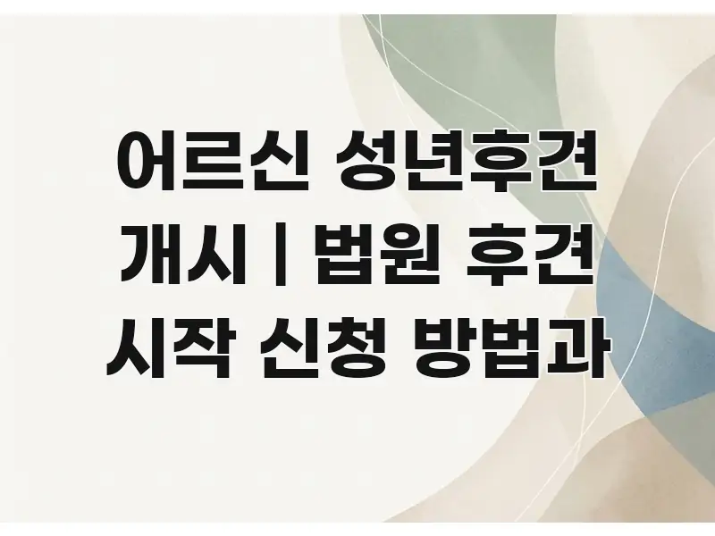 어르신 성년후견 개시 | 법원 후견 시작 신청 방법과 핵심 요점 중심의 정보 요약 포스터 - 내용 요약을 위한 이미지