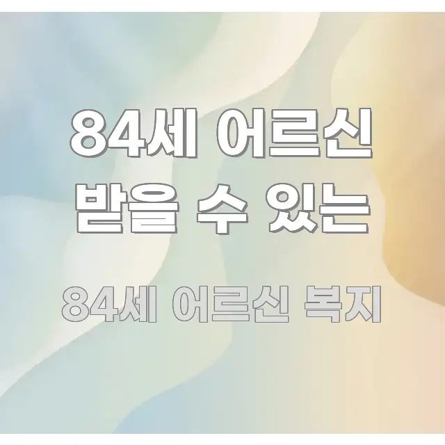 84세 어르신 받을 수 있는 한 번에 이해되는 가독성 높은 정보 이미지 - 글 흐름을 돕는 시각 자료