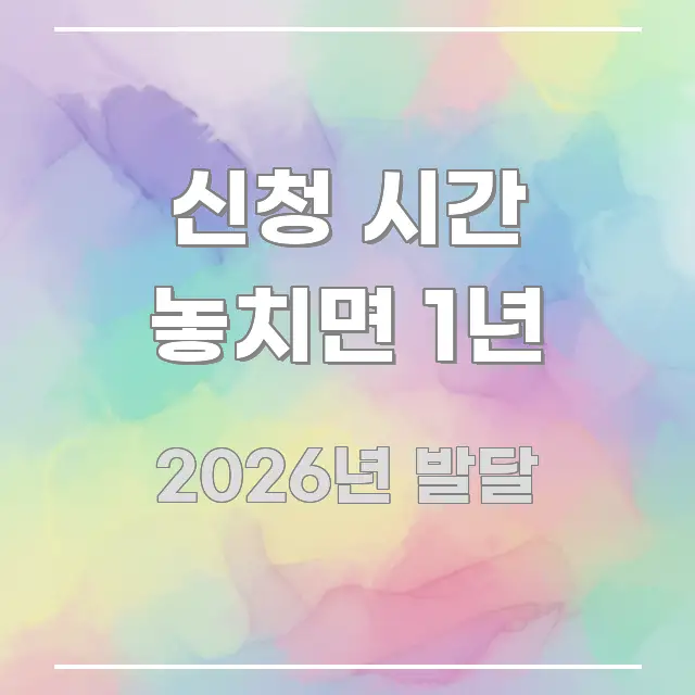 신청 시간 놓치면 1년 핵심 정보를 압축한 핵심 요약 디자인 카드 - 설명을 돕는 이미지