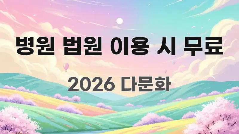 병원 법원 이용 시 무료 실용적으로 정리한 블로그 대표 이미지