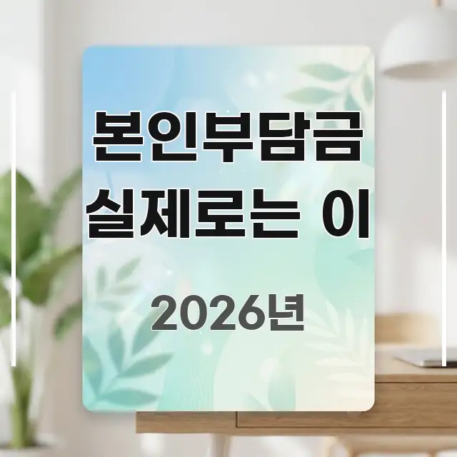 본인부담금 실제로는 이 핵심 개념을 담은 카드뉴스 스타일 이미지 - 글 흐름을 돕는 시각 자료