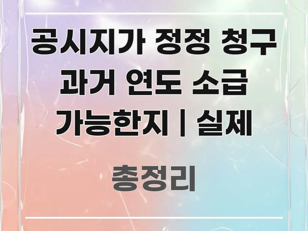 공시지가 정정 청구 과거 연도 소급 가능한지 | 실제 주요 포인트를 요약한 정보 정리 카드 이미지 - 본문 내용과 연관된 이미지