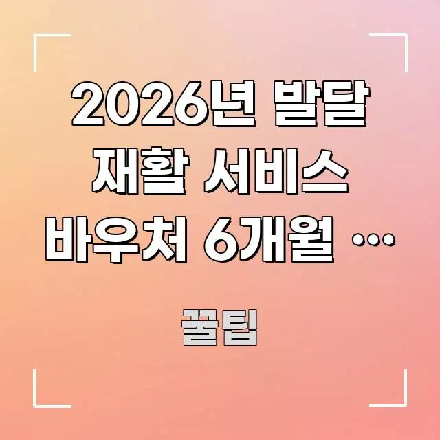 2026년 발달 재활 서비스 바우처 6개월 내 360만 쉽게 따라할 수 있는 핵심 요약 디자인 카드