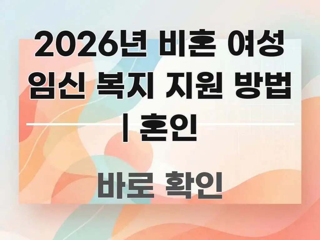 2026년 비혼 여성 임신 복지 지원 방법 | 혼인 간결하고 명료한 정보 요약 포스터 - 참고용 이미지