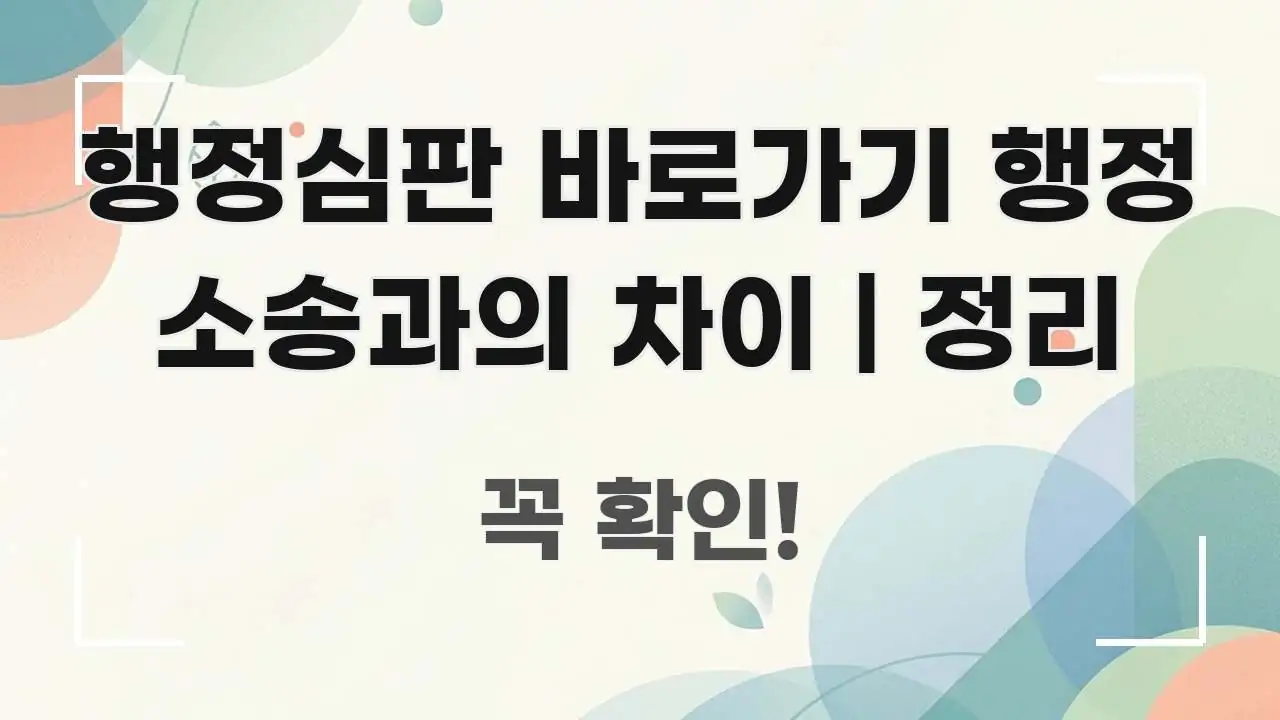 행정심판 바로가기 행정 소송과의 차이 | 정리 꼼꼼하게 정리된 텍스트 중심 디자인 표지