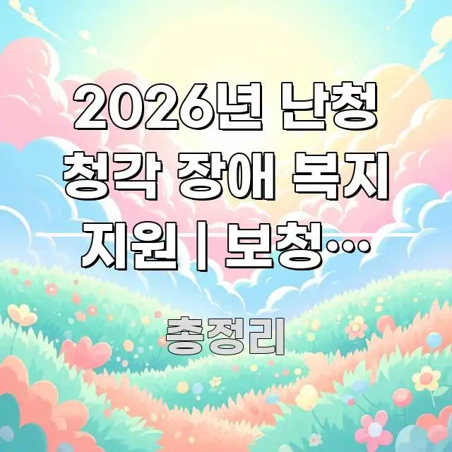 2026년 난청 청각 장애 복지 지원 | 보청기 지원 한눈에 들어오는 미니멀 블로그 썸네일 - 가독성을 높이는 이미지