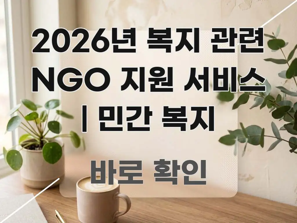 2026년 복지 관련 NGO 지원 서비스 | 민간 복지 핵심만 담은 핵심 정리 썸네일 이미지 - 독자 이해를 위한 이미지