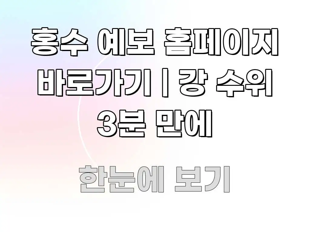 홍수 예보 홈페이지 바로가기 | 강 수위 3분 만에 직관적으로 이해되는 정보 정리 카드 이미지