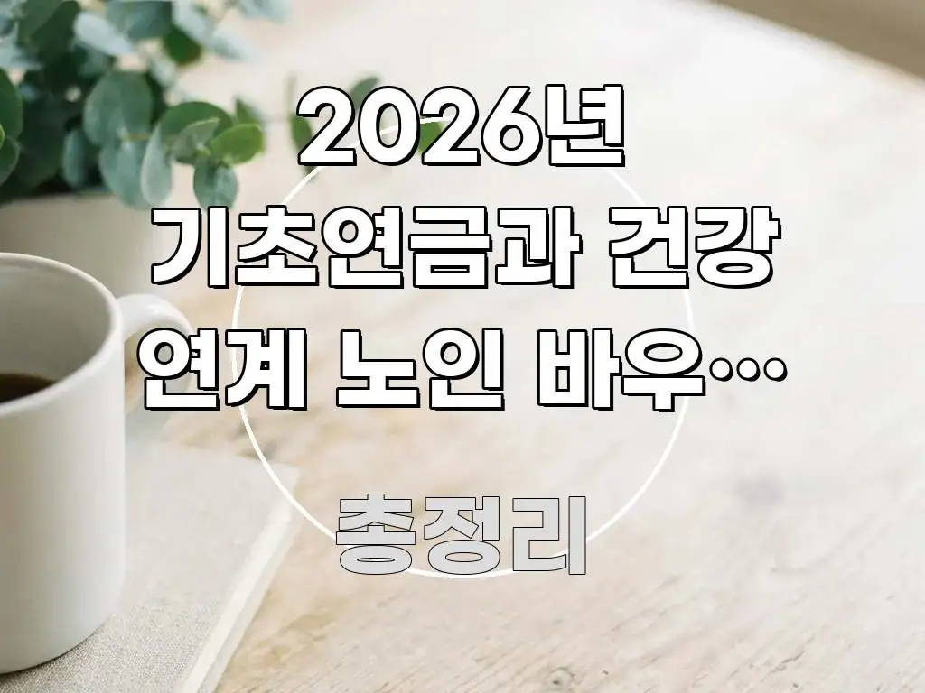 2026년 기초연금과 건강 연계 노인 바우처 동시 수급 한눈에 들어오는 블로그용 카드뉴스 썸네일 - 가독성을 높이는 이미지