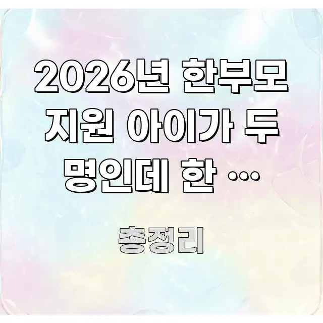 2026년 한부모 지원 아이가 두 명인데 한 명 입양 흥미롭게 구성한 읽기 좋은 정보 카드 - 내용 요약을 위한 이미지