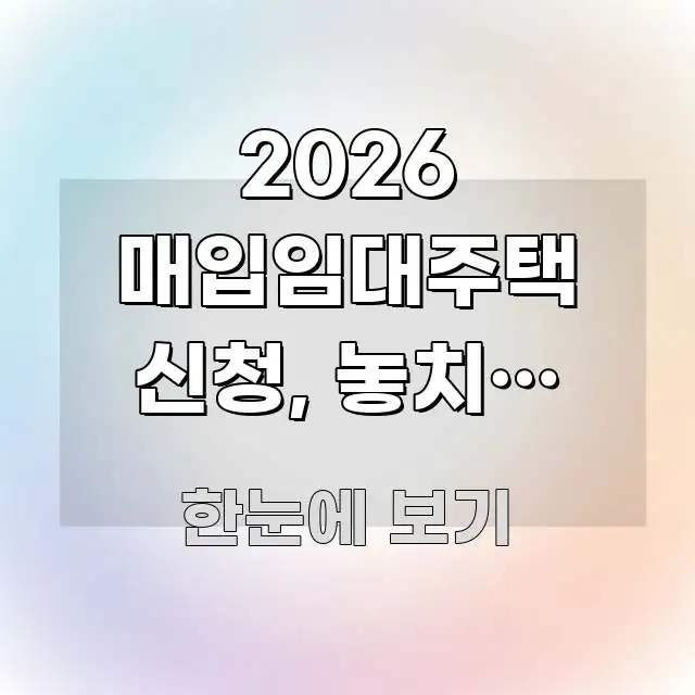 2026 매입임대주택 신청, 놓치면 10년 후회하는 구조적으로 정리된 핵심 정리 썸네일 이미지