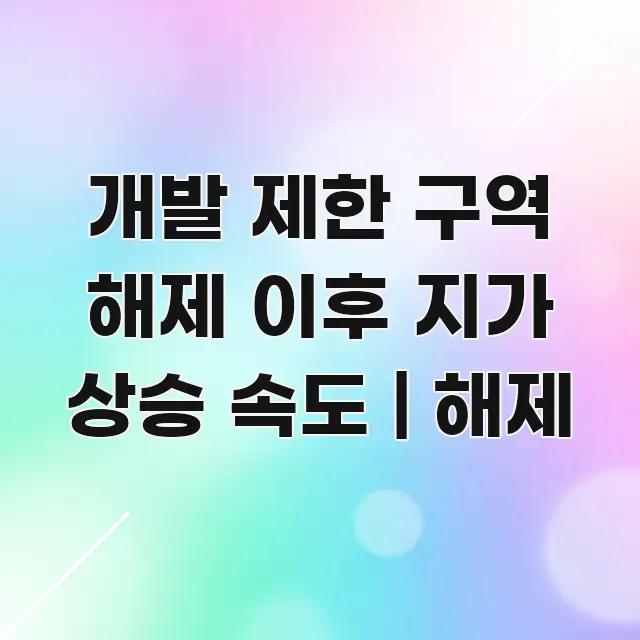 개발 제한 구역 해제 이후 지가 상승 속도 | 해제 시선을 사로잡는 블로그 포스트 커버 이미지 - 글 흐름을 돕는 시각 자료