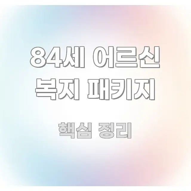 84세 어르신 복지 패키지 이해하기 쉬운 스마트 정보 카드 - 내용 요약을 위한 이미지
