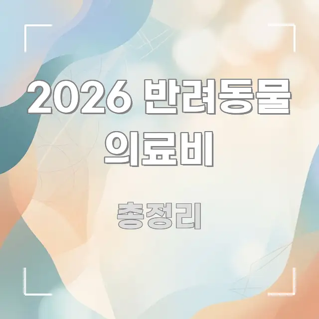 2026 반려동물 의료비 직관적으로 이해되는 핵심 요약 디자인 카드 - 내용 요약을 위한 이미지