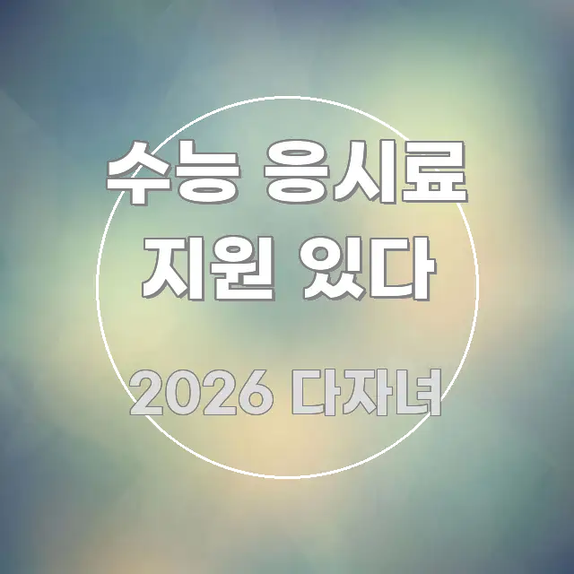 수능 응시료 지원 있다 핵심 요약 수능 응시료 지원 있다 한눈에 보기 좋게 요약한 타이포그래피 블로그 표지