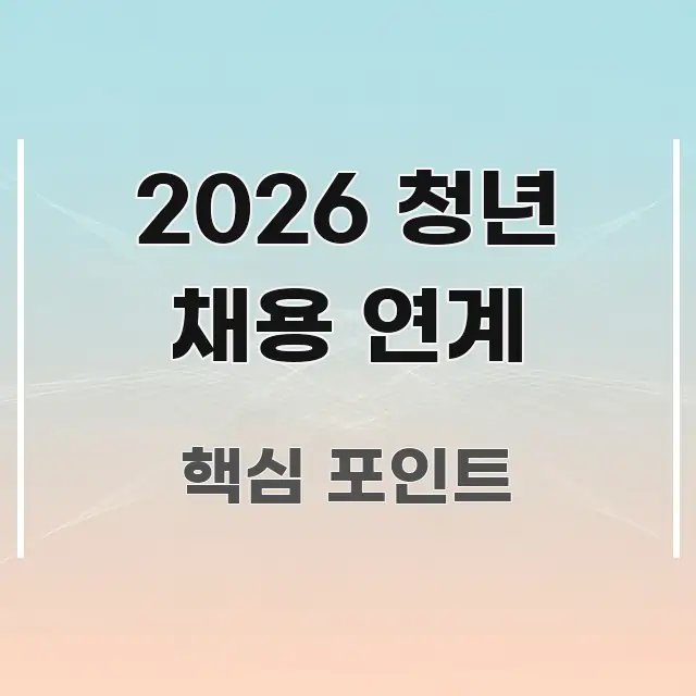 2026 청년 채용 연계 핵심 내용을 정리한 모던 카드뉴스 디자인 - 가독성을 높이는 이미지