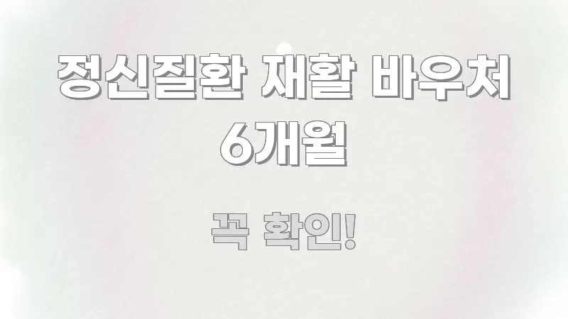 정신질환 재활 바우처 6개월 시선을 사로잡는 핵심 정리 썸네일 이미지