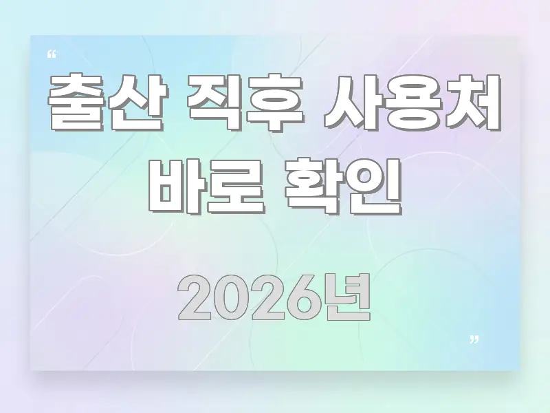 출산 직후 사용처 바로 확인 쉽게 따라할 수 있는 정보 정리 카드 이미지 - 독자 이해를 위한 이미지