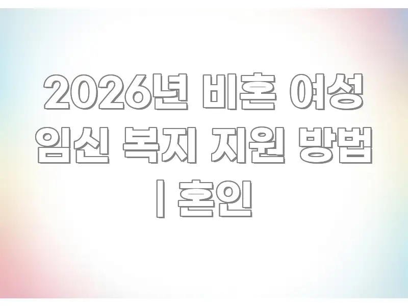 2026년 비혼 여성 임신 복지 지원 방법 | 혼인 전문가가 선별한 미니멀 블로그 썸네일 - 글 흐름을 돕는 시각 자료