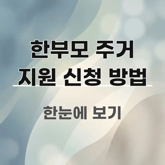 한부모 주거 지원 신청 방법 시선을 사로잡는 정보 정리 카드 이미지 - 글 흐름을 돕는 시각 자료